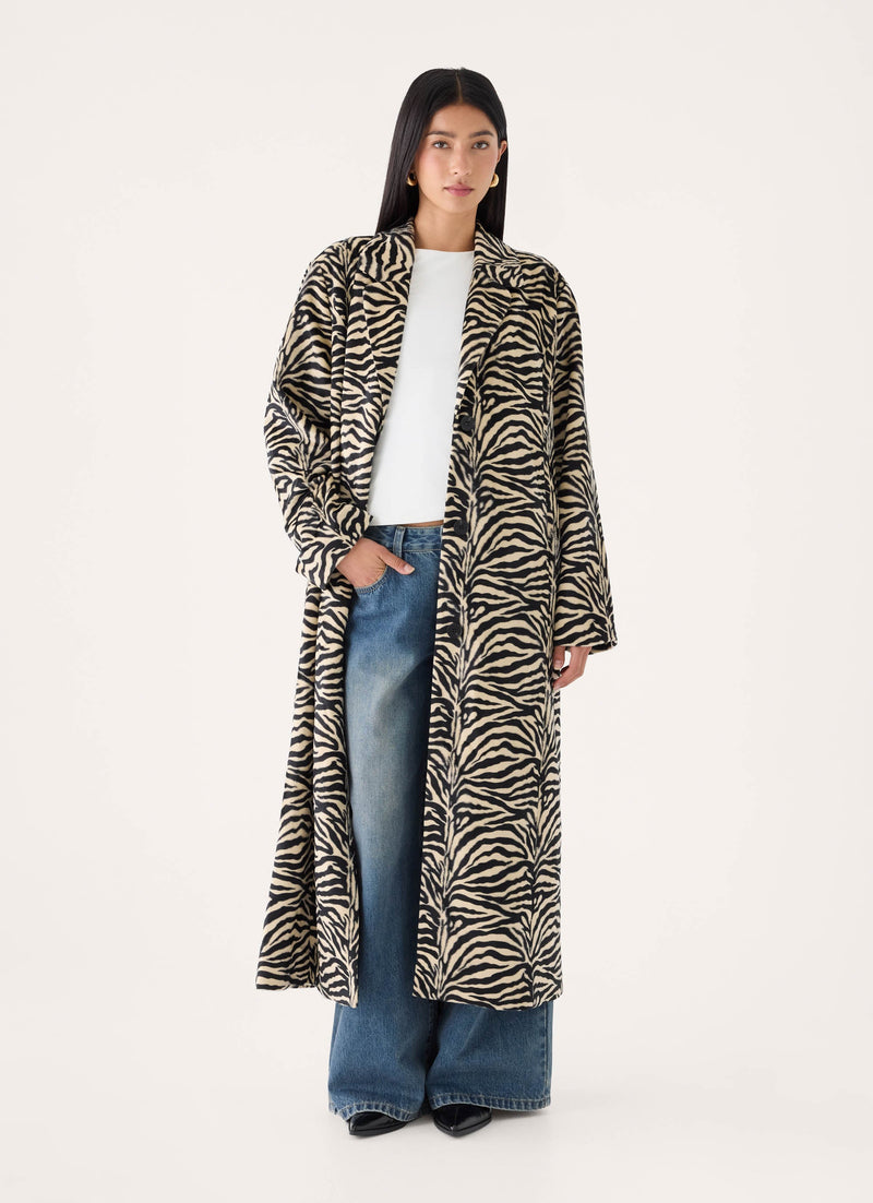Lirena Fitted Zebra Coat - Zebra