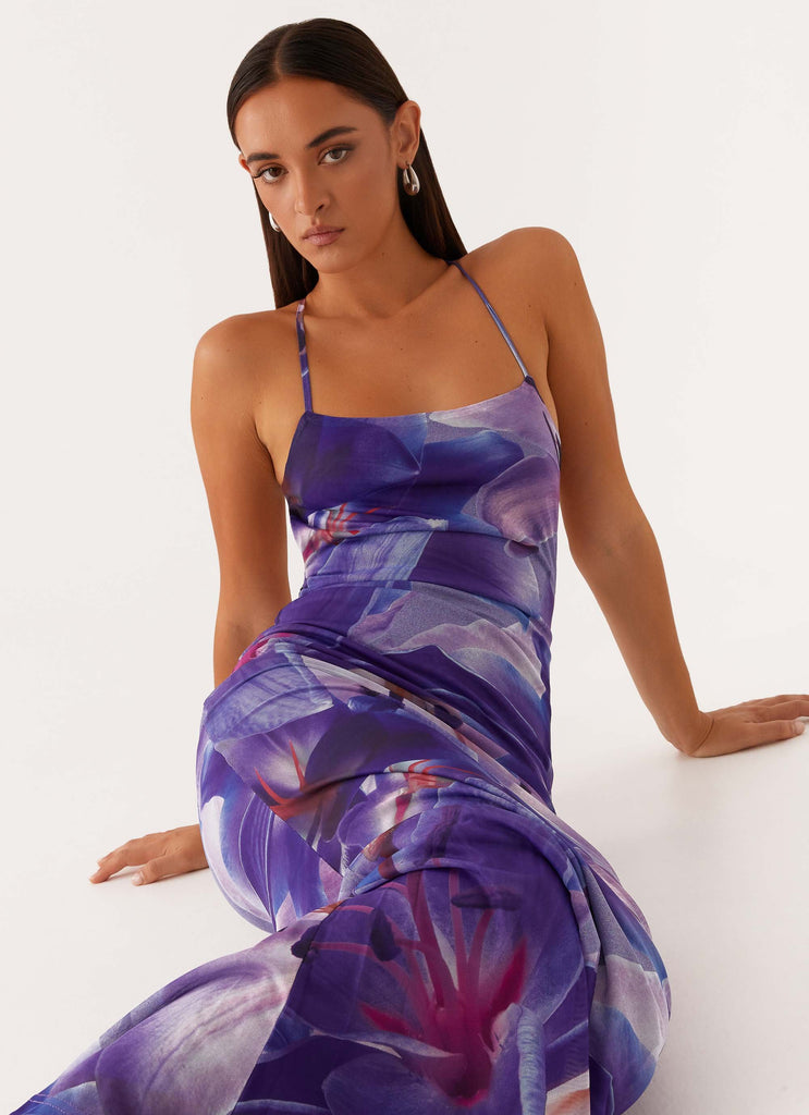 Livia Maxi Dress - Purple White Lilly