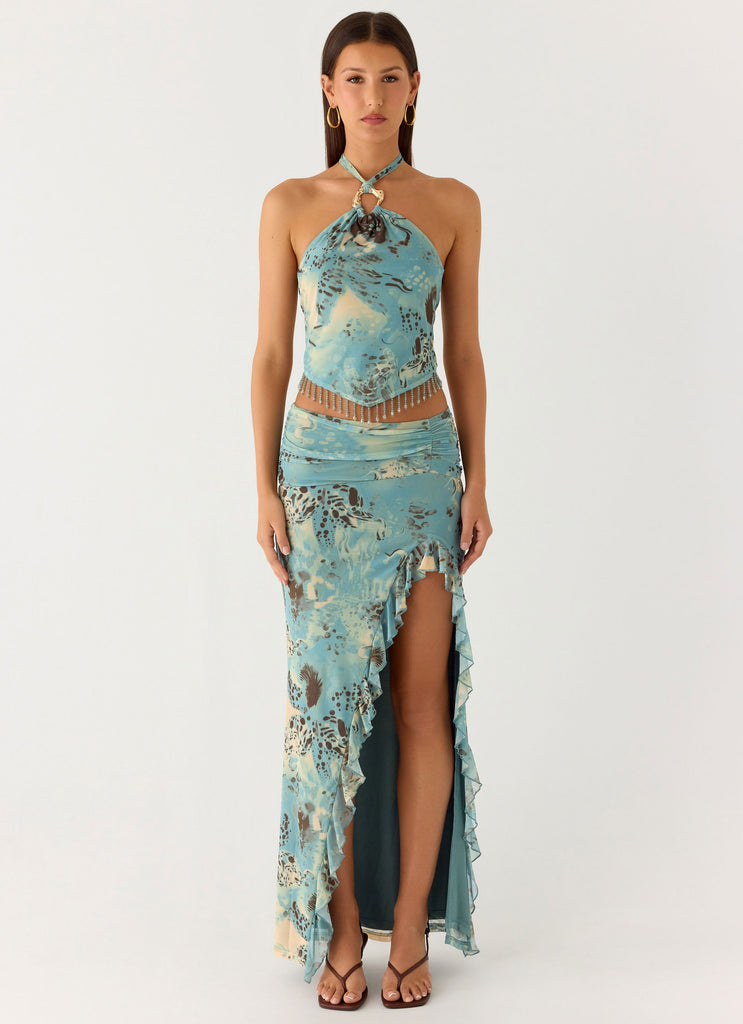Lloyd Maxi Skirt - Aqua Blur