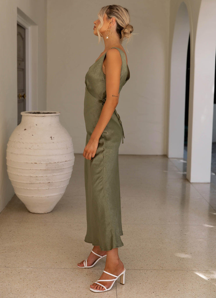 Loren Midi Dress - Khaki - Peppermayo