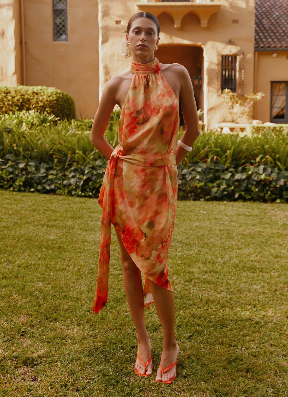 Lou Midi Dress - Sunset Floral