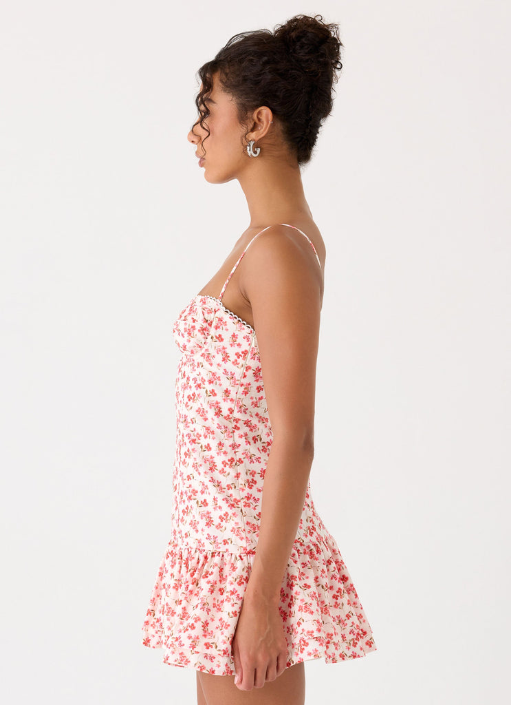 Loulette Mini Dress - Porcelain Rose