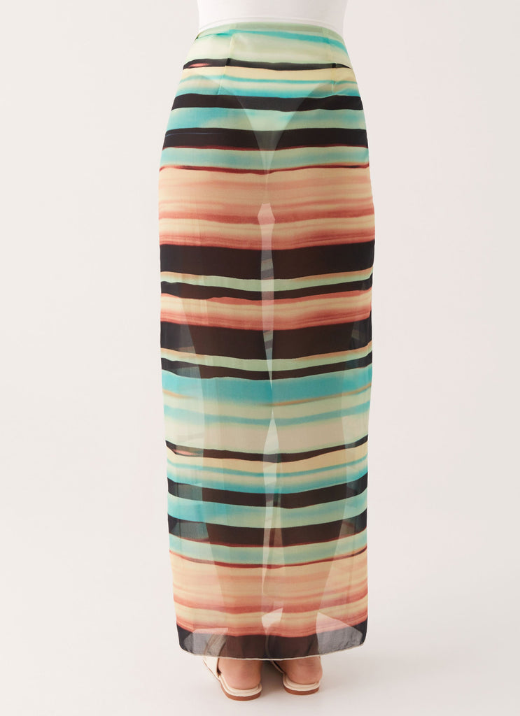 Low Tide Sarong Maxi Skirt - Stripe