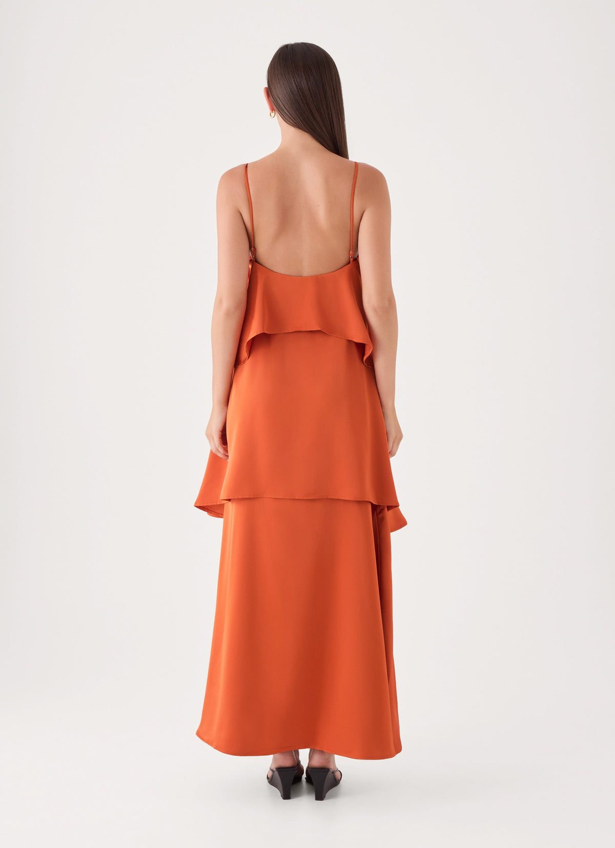 Lucy Tiered Maxi Dress - Orange