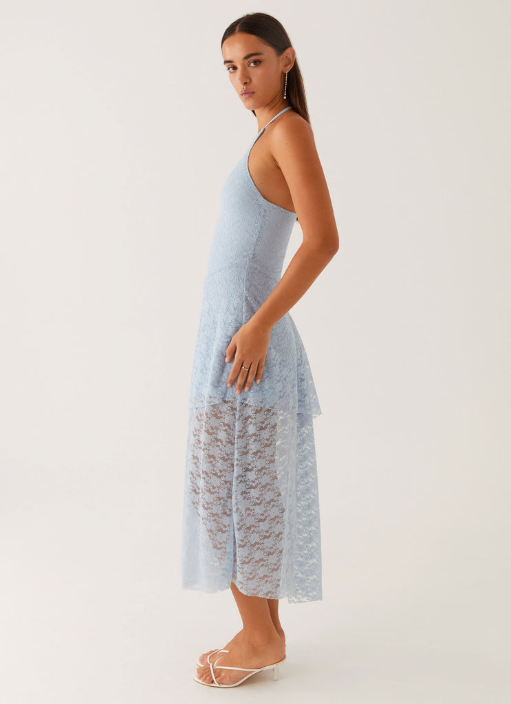 Lyndal Lace Midi Dress - Blue