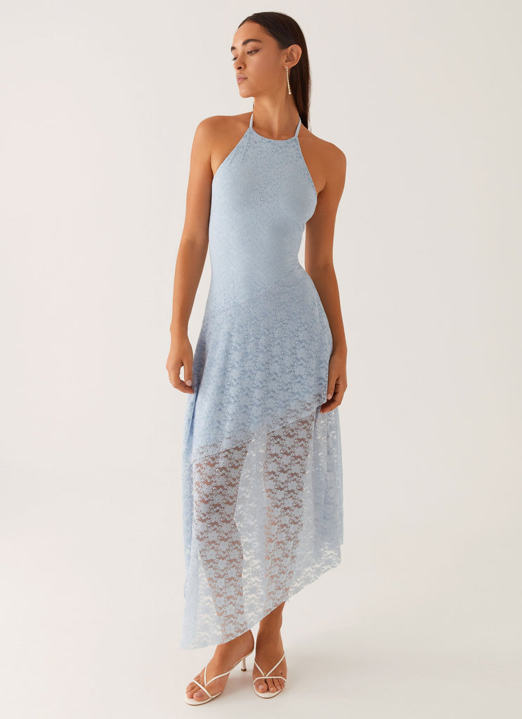 Lyndal Lace Midi Dress - Blue