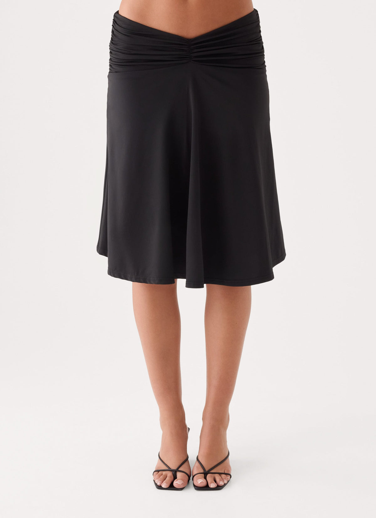 Madelyne Jersey Midi Skirt - Black
