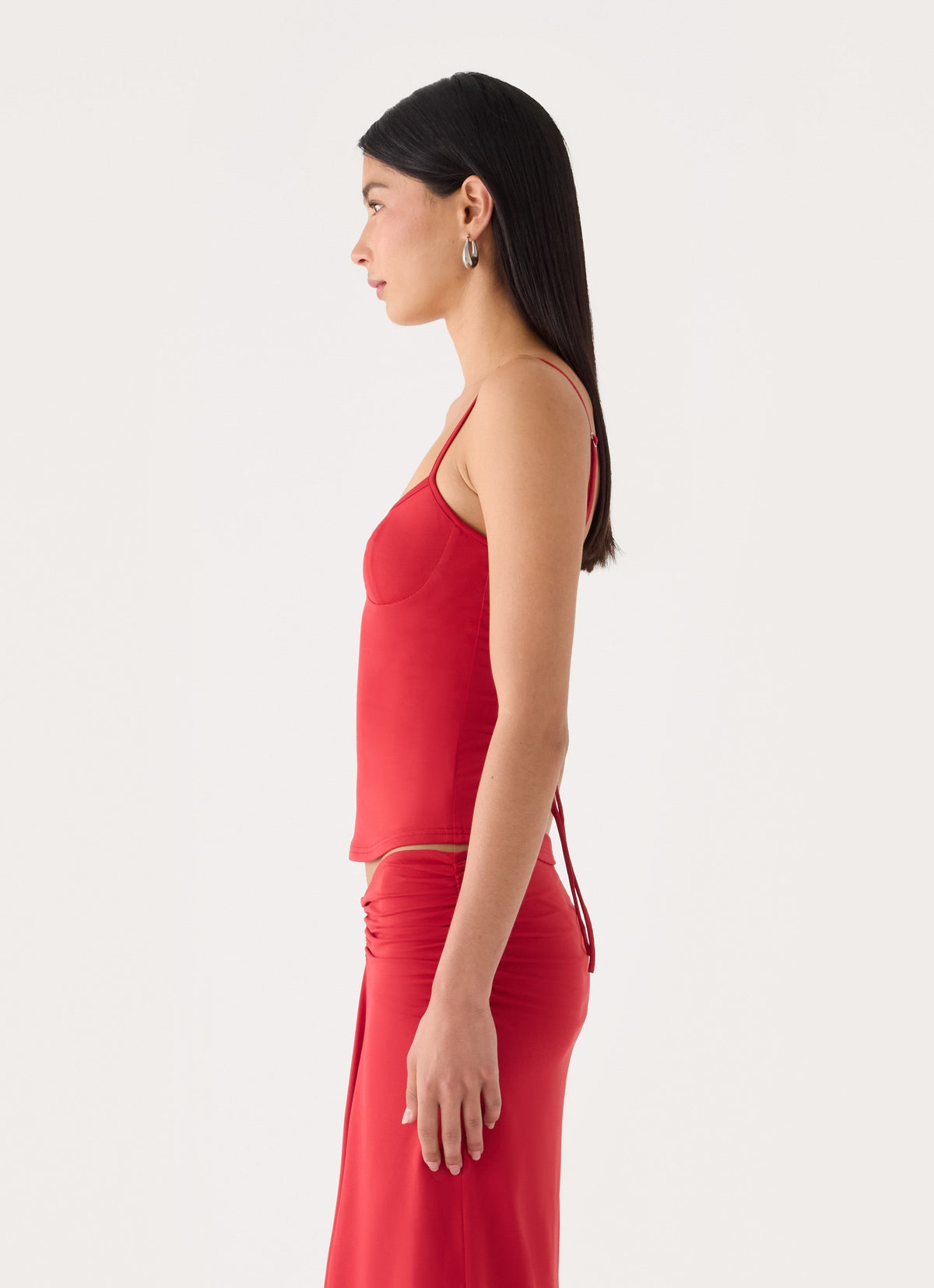 Madelyne Jersey Top - Chilli Red