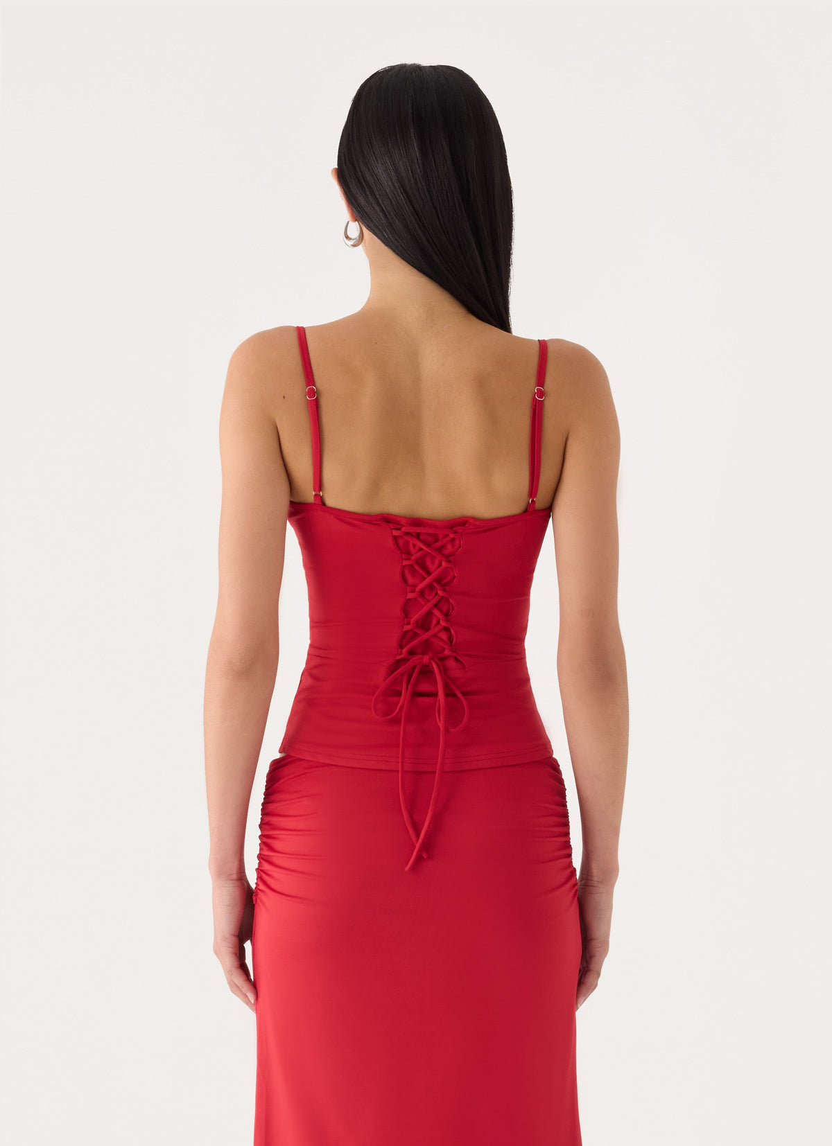Madelyne Jersey Top - Chilli Red