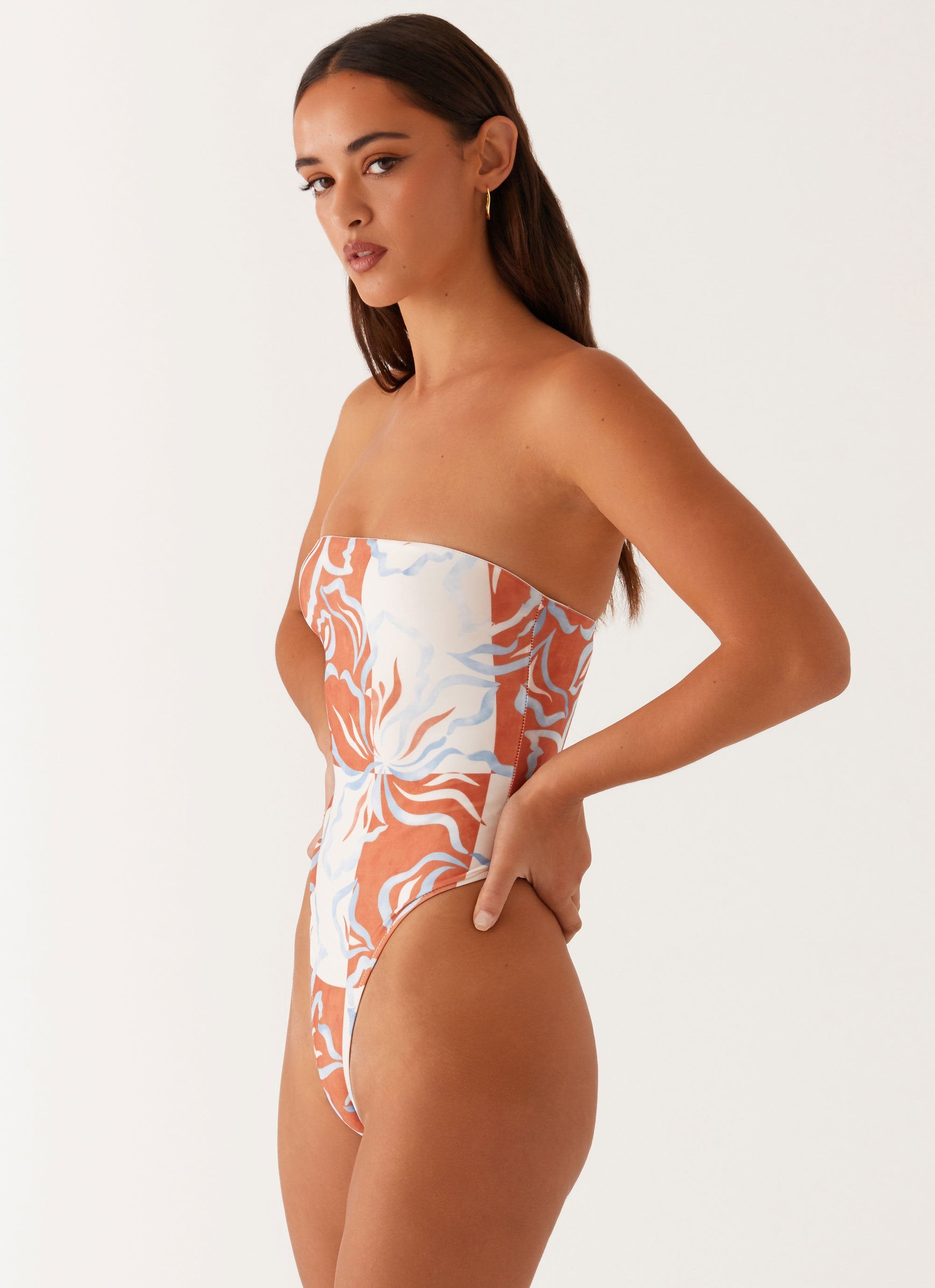 Strapless one piece bathing suit sales