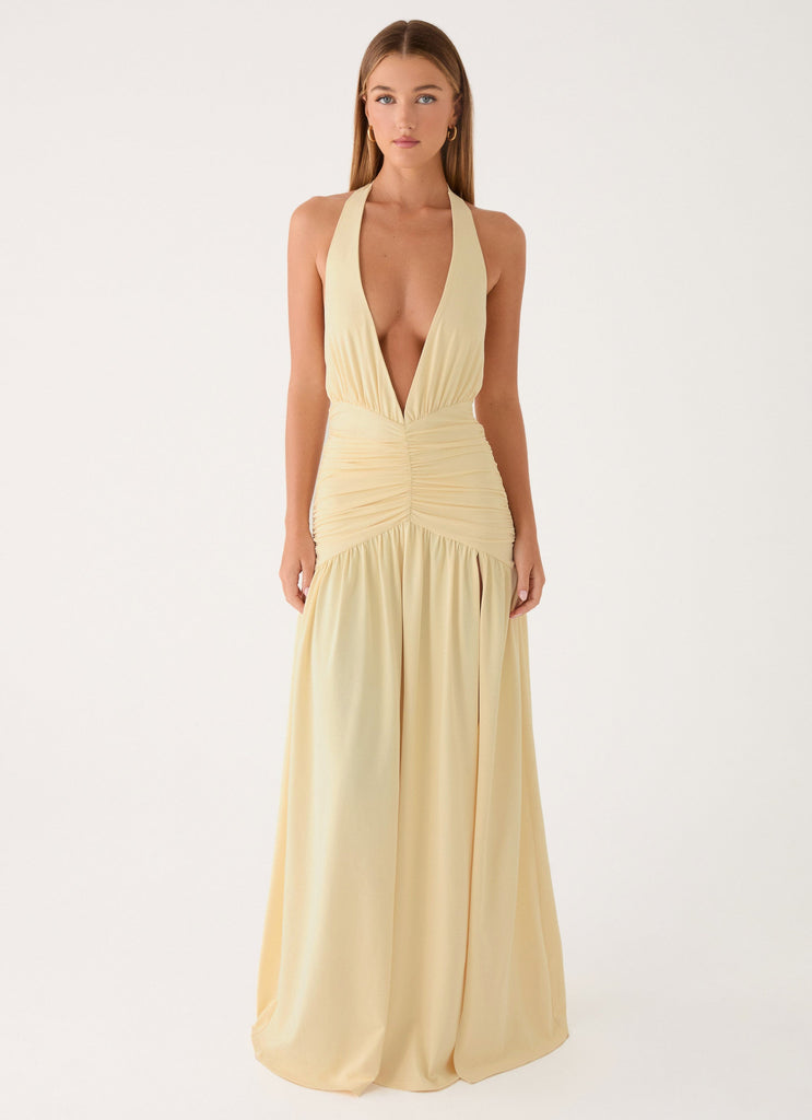 Makena Halter Maxi Dress - Yellow