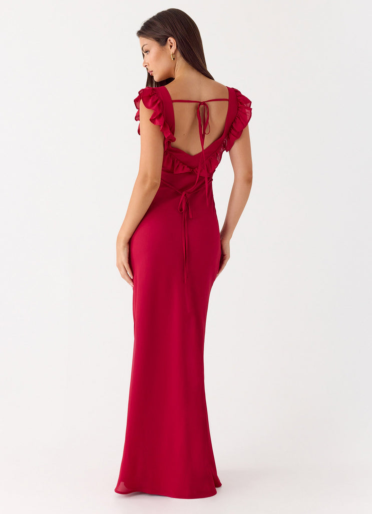 Malina Maxi Dress - Deep Red