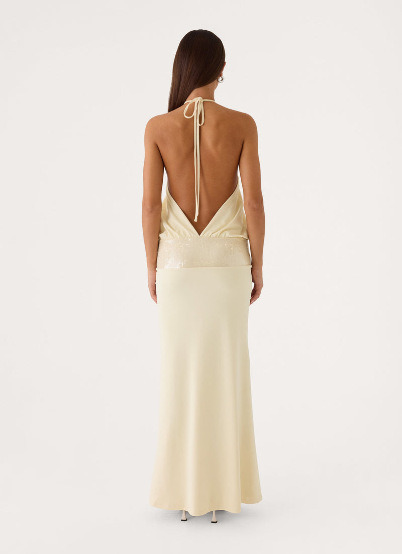 Marcie Halter Maxi Dress - Butter Yellow