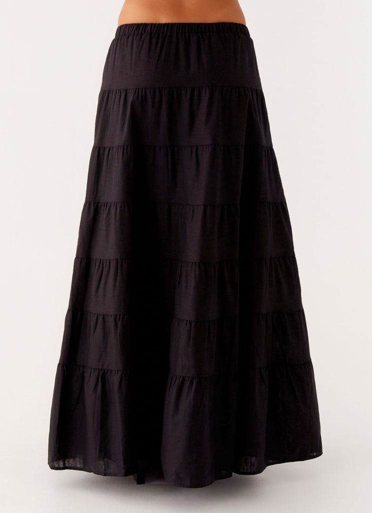 Mariella Linen Maxi Skirt - Black