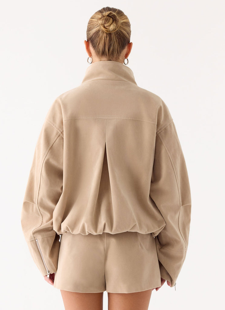 Marlow Faux Suede Jacket - Cream
