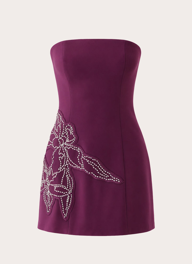 Marta Strapless Mini Dress - Eggplant