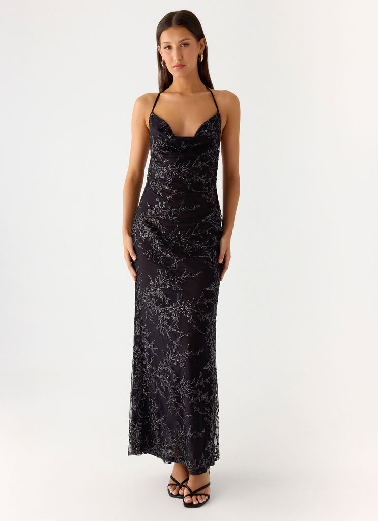 Mayim Sequin Maxi Dress - Black