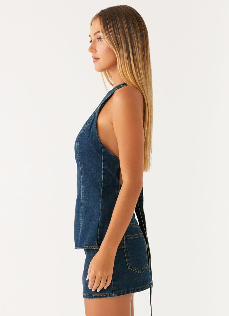 Maysa Denim Top - Washed Denim