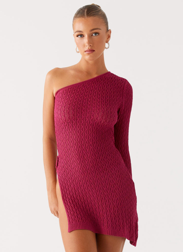 hot pink knitted dress Slow Mornings Sweater Dress In Hot Pink Curves