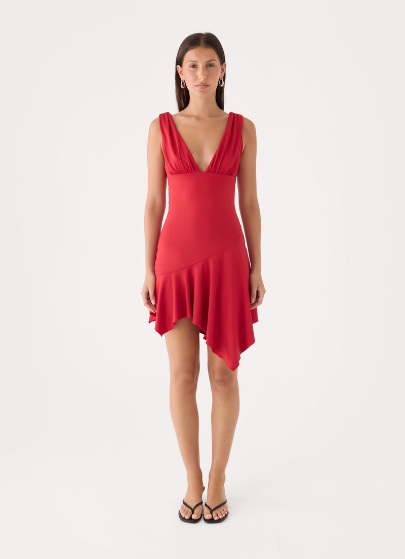 Megyn Mini Dress - Chilli Red