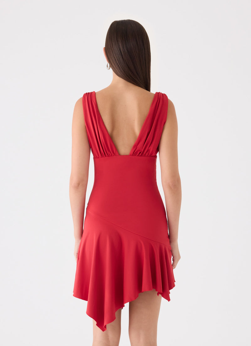 Megyn Mini Dress - Chilli Red