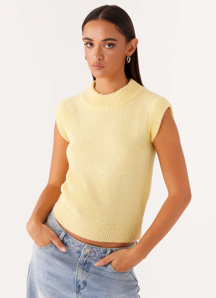 Melissa Knitted Vest - Yellow