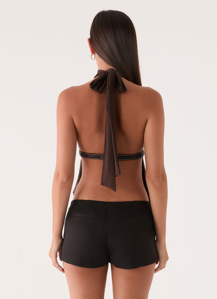 Menah Halter Top - Chocolate