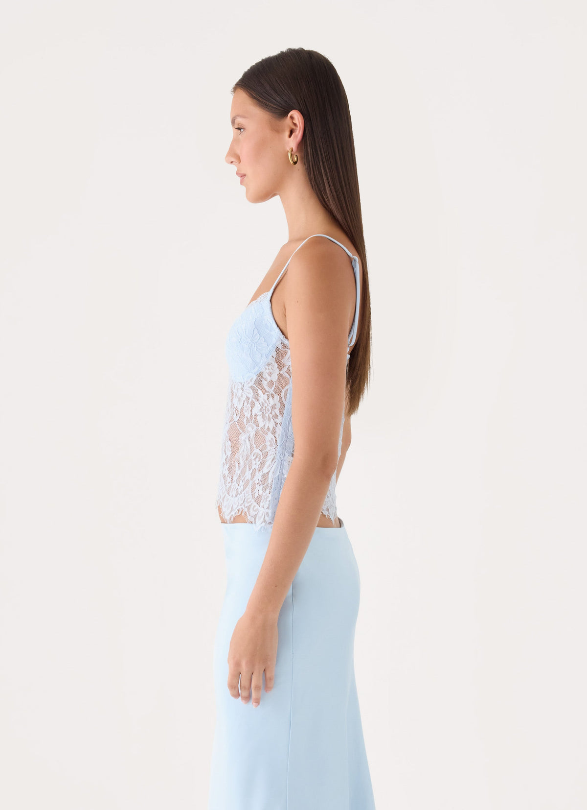 Merisso Lace Bustier Top - Blue