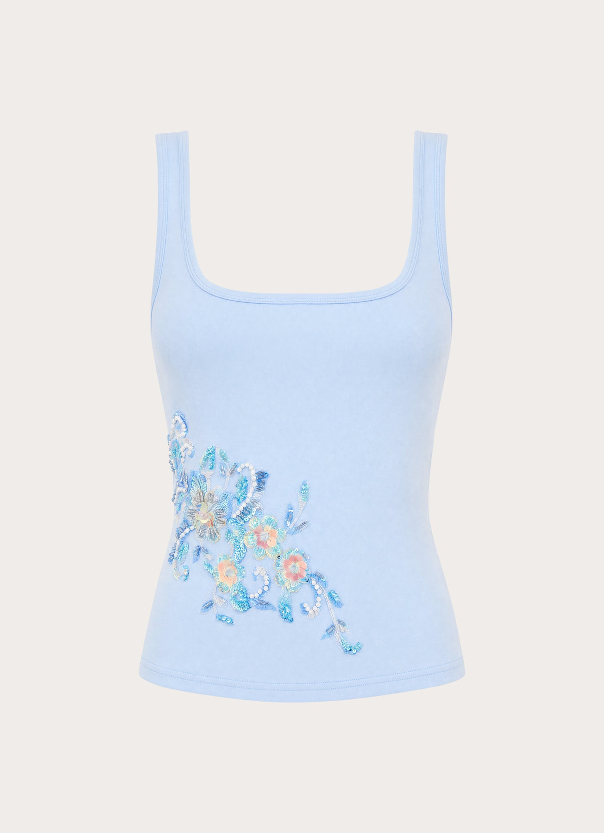 Michele Floral Top - Baby Blue