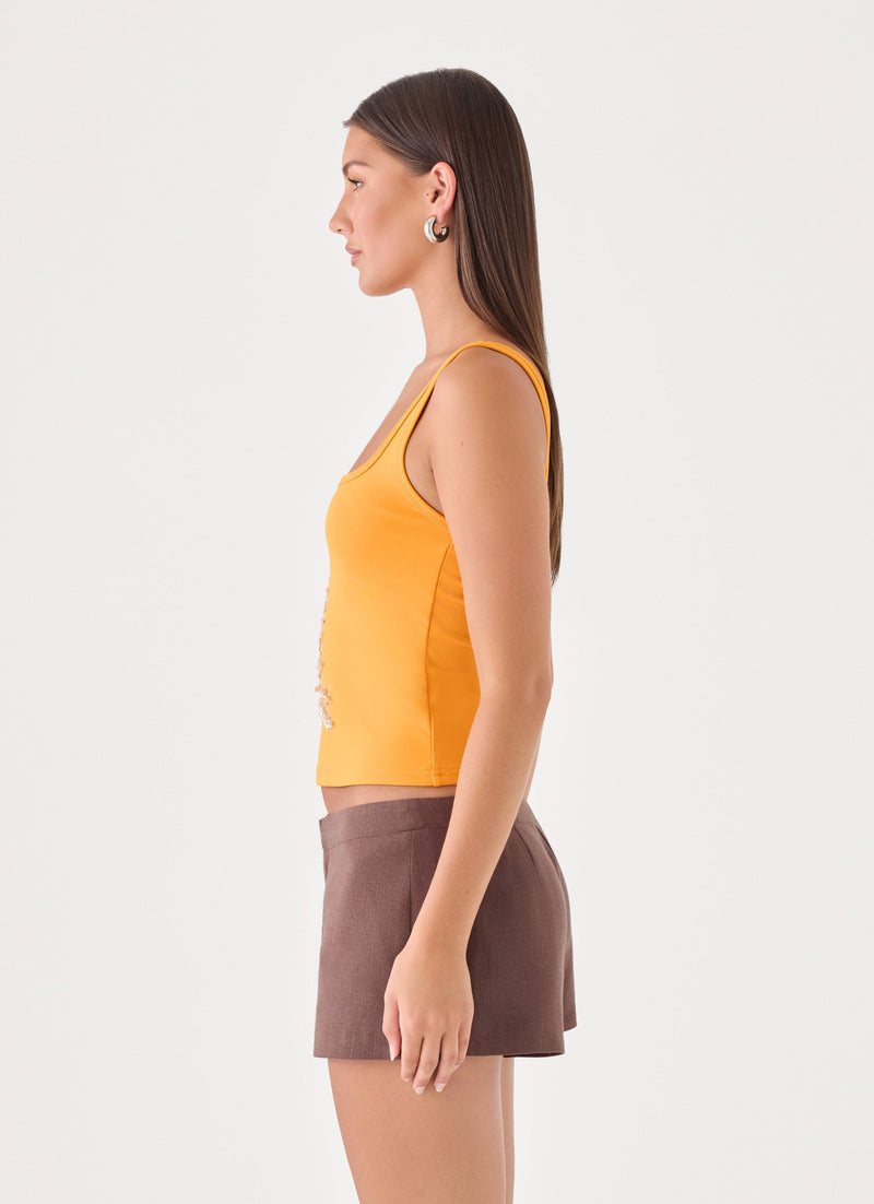 Michele Floral Top - Saffron
