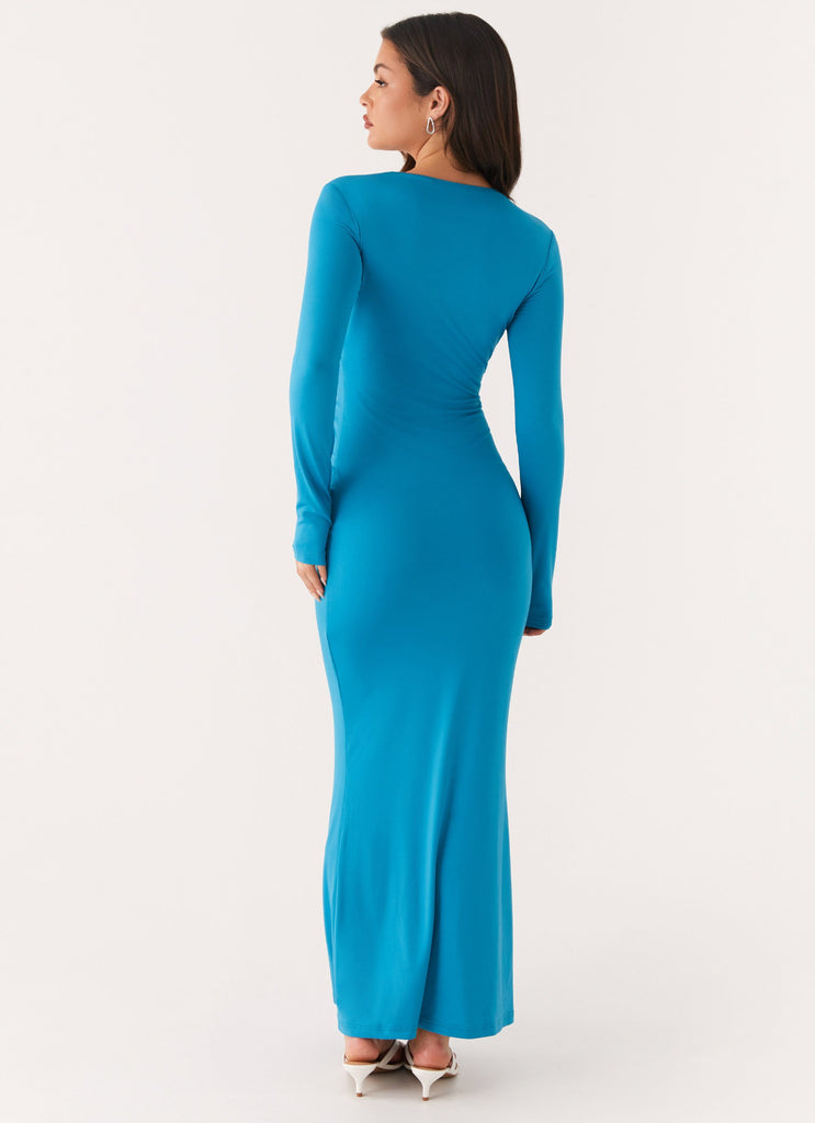 Miesha Long Sleeve Maxi Dress - Blue