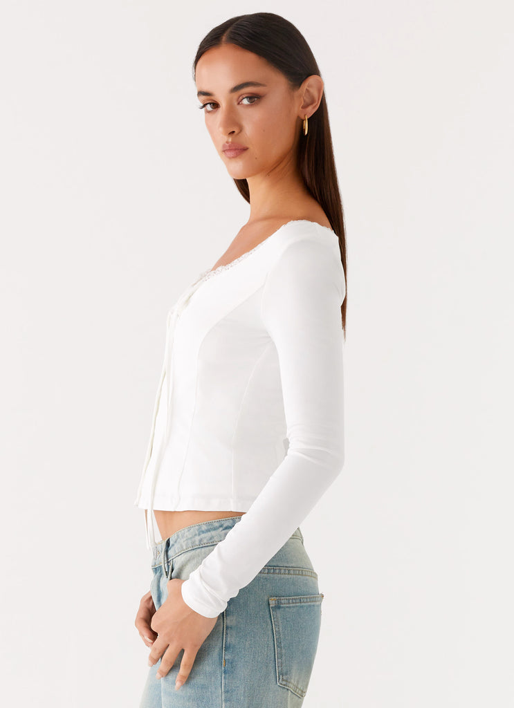 Moda Long Sleeve Top White 2 Peppermayo