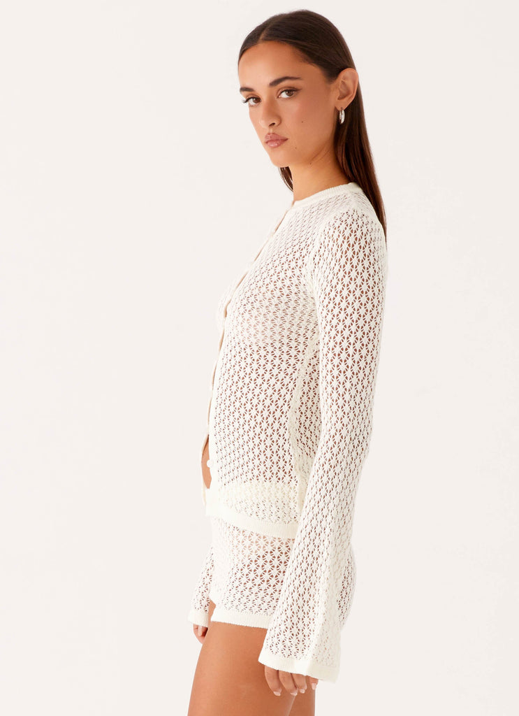 Molly Crochet Cardigan - Ivory