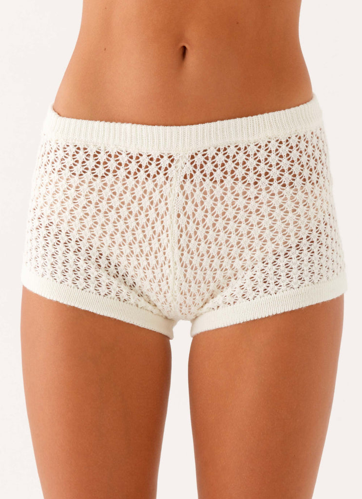 Molly Crochet Mini Shorts - Ivory