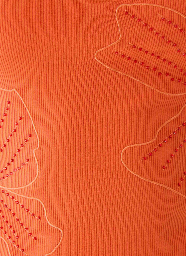 Monay Beaded Halter Top - Orange