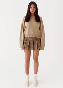 Womens Monika Oversized Jumper in the colour Beige in front of a light grey background