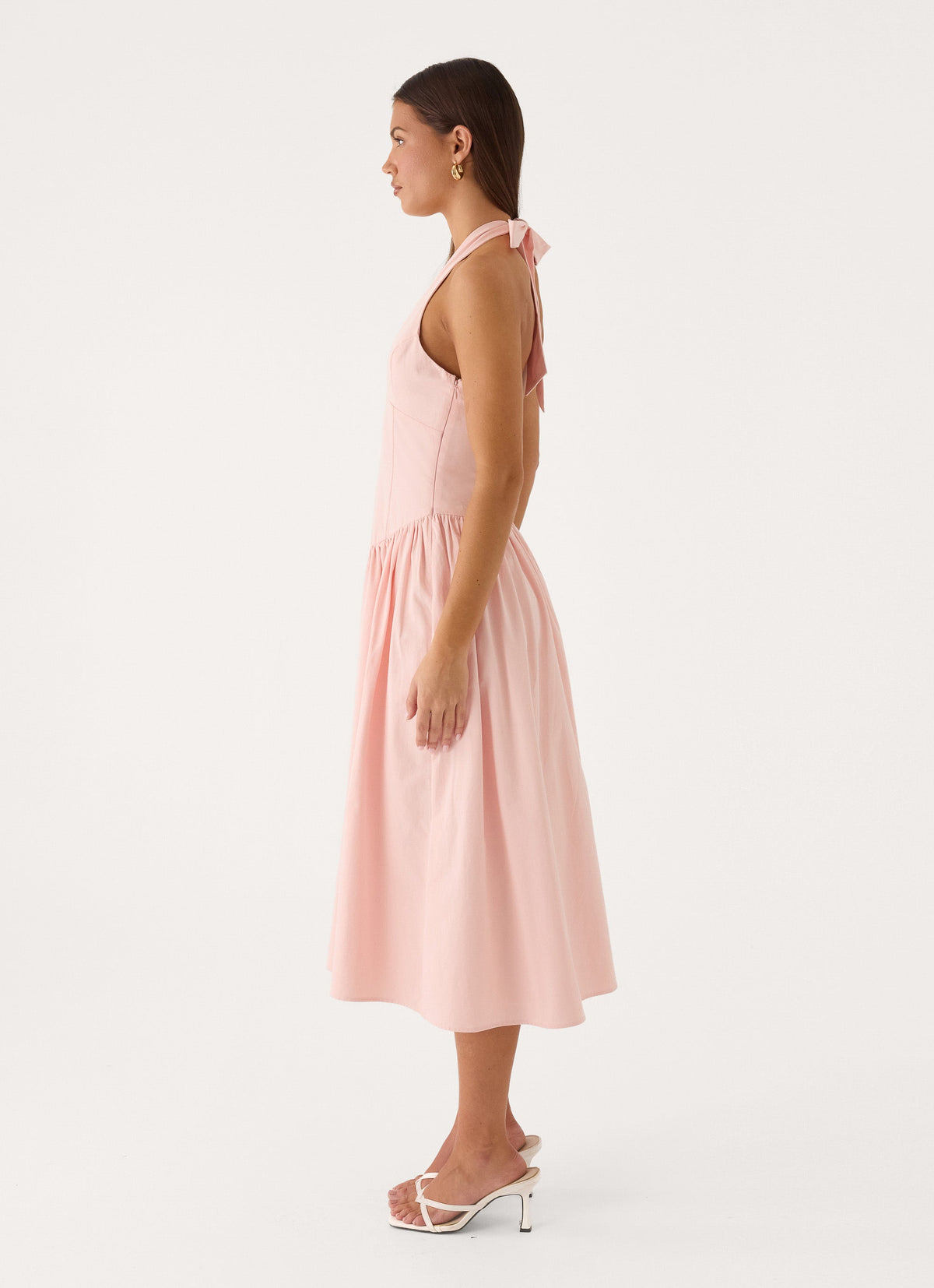 Monique Halter Midi Dress - Marshmallow Pink