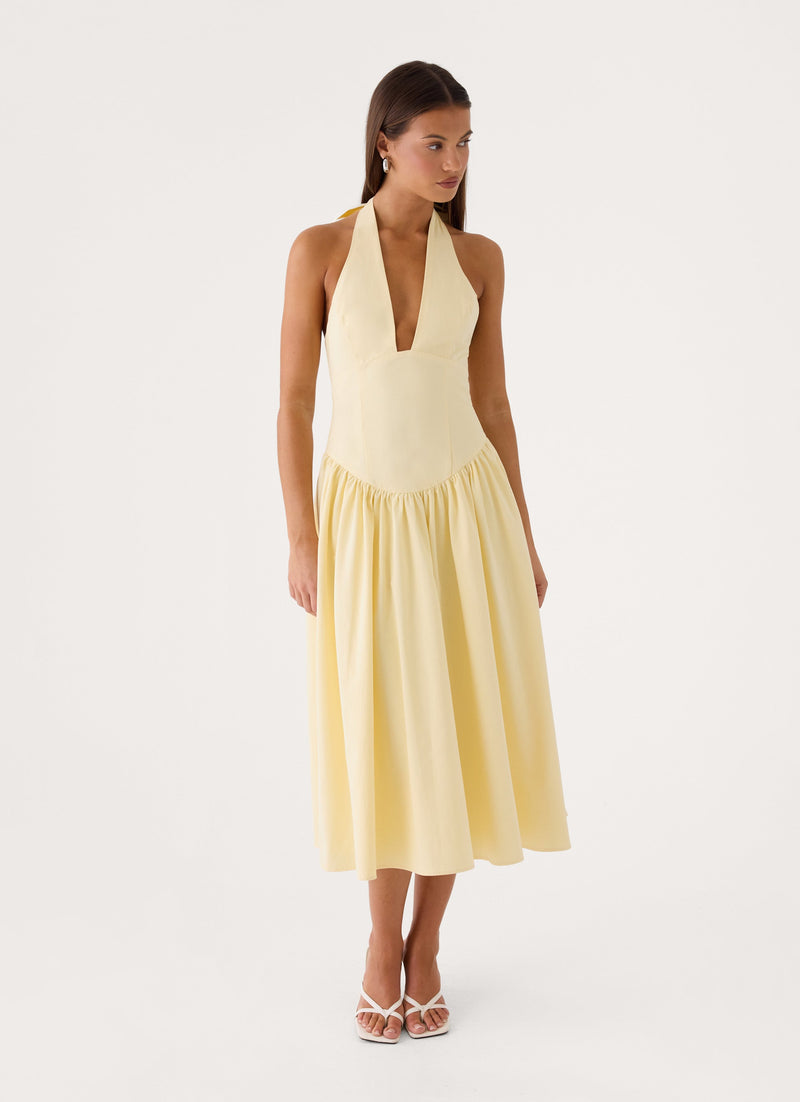 Monique Halter Midi Dress - Yellow
