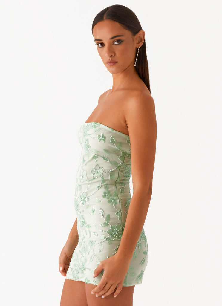 Moorey Beaded Mini Dress - Sage