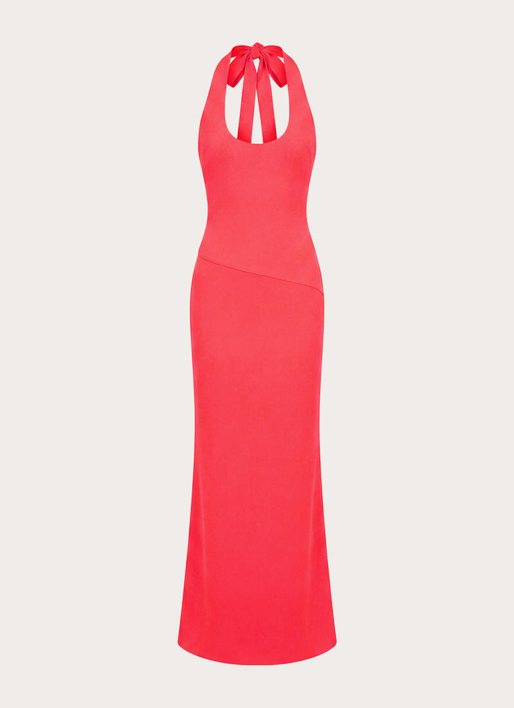 Nardin Maxi Dress - Coral Red