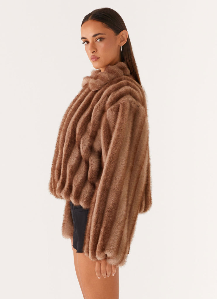 Naylor Faux Fur Jacket - Brown