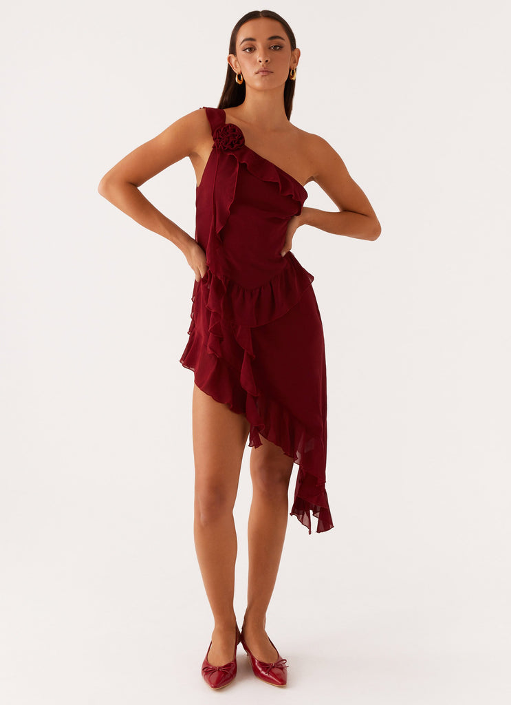 No Secret Mini Dress - Deep Red