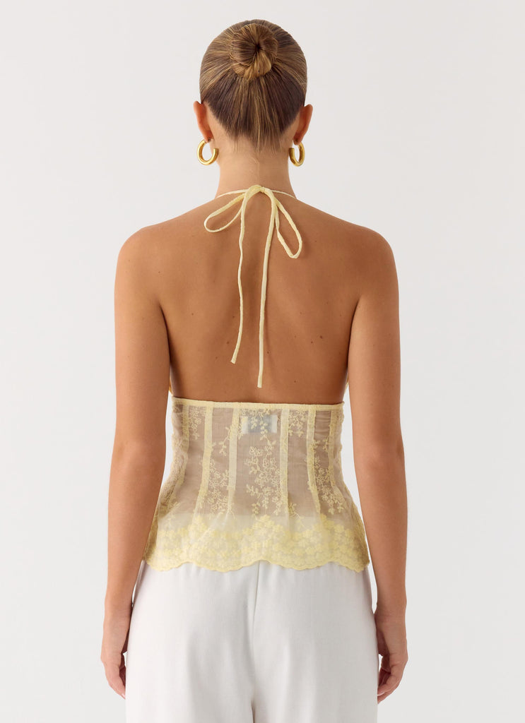Non Stop Halter Top - Butter Yellow