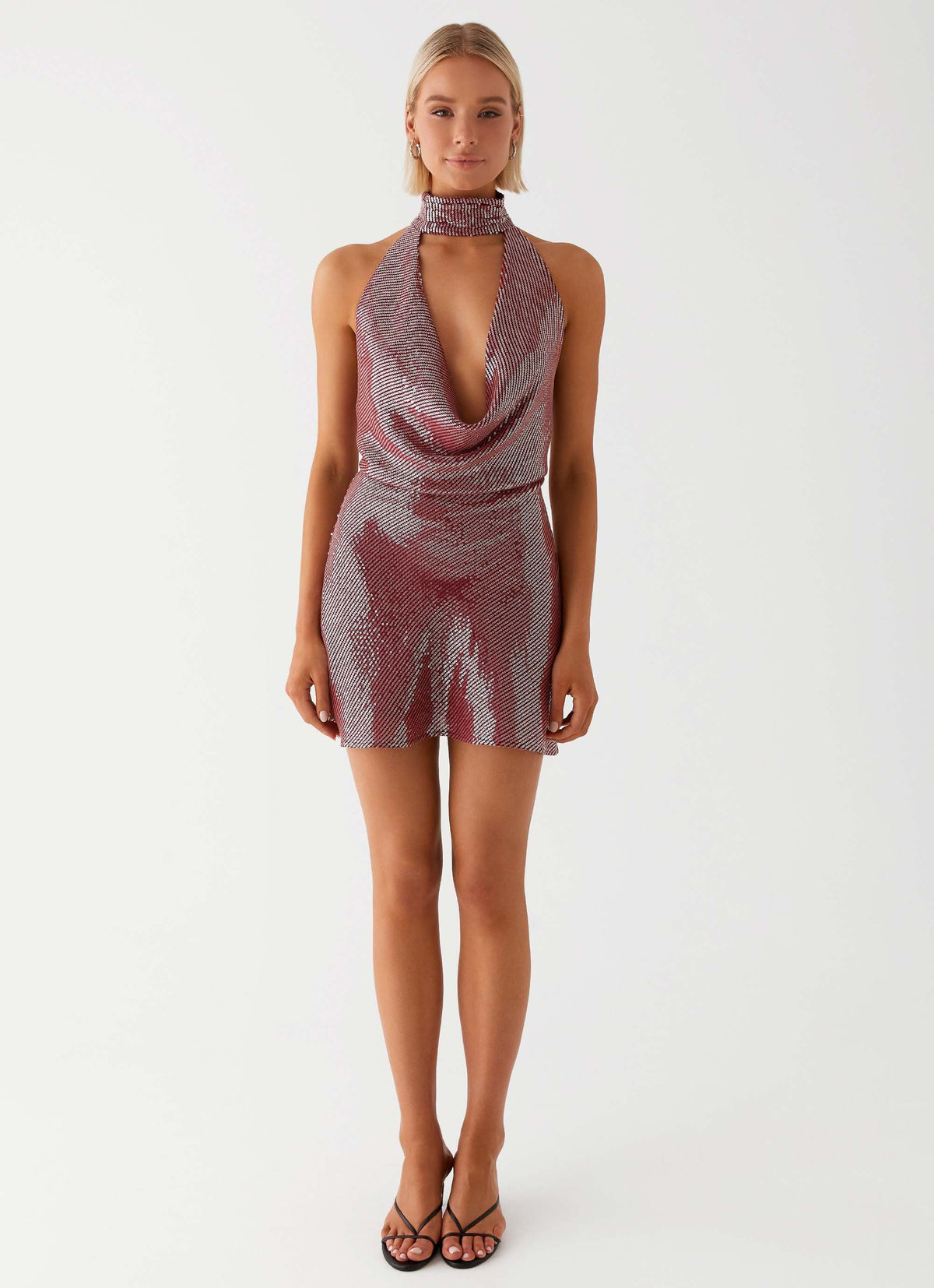 Womens Cosy Days Long Sleeve Maxi Dress  in the colour  Brown in front of a light grey background