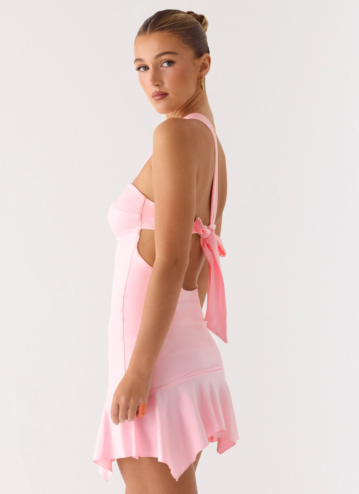 Not Your Fan Cut Out Mini Dress - Pink