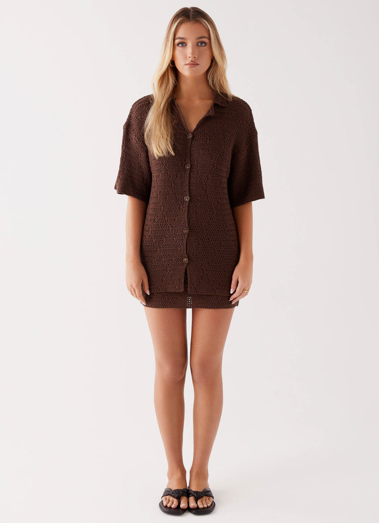Womens Zosia Diamond Mini Dress  in the colour  Beige in front of a light grey background