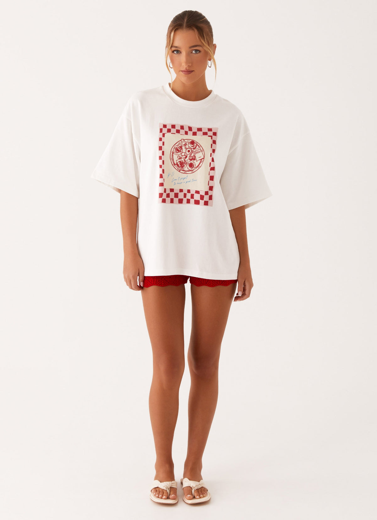 Oakley Low Rise Crochet Mini Shorts - Red