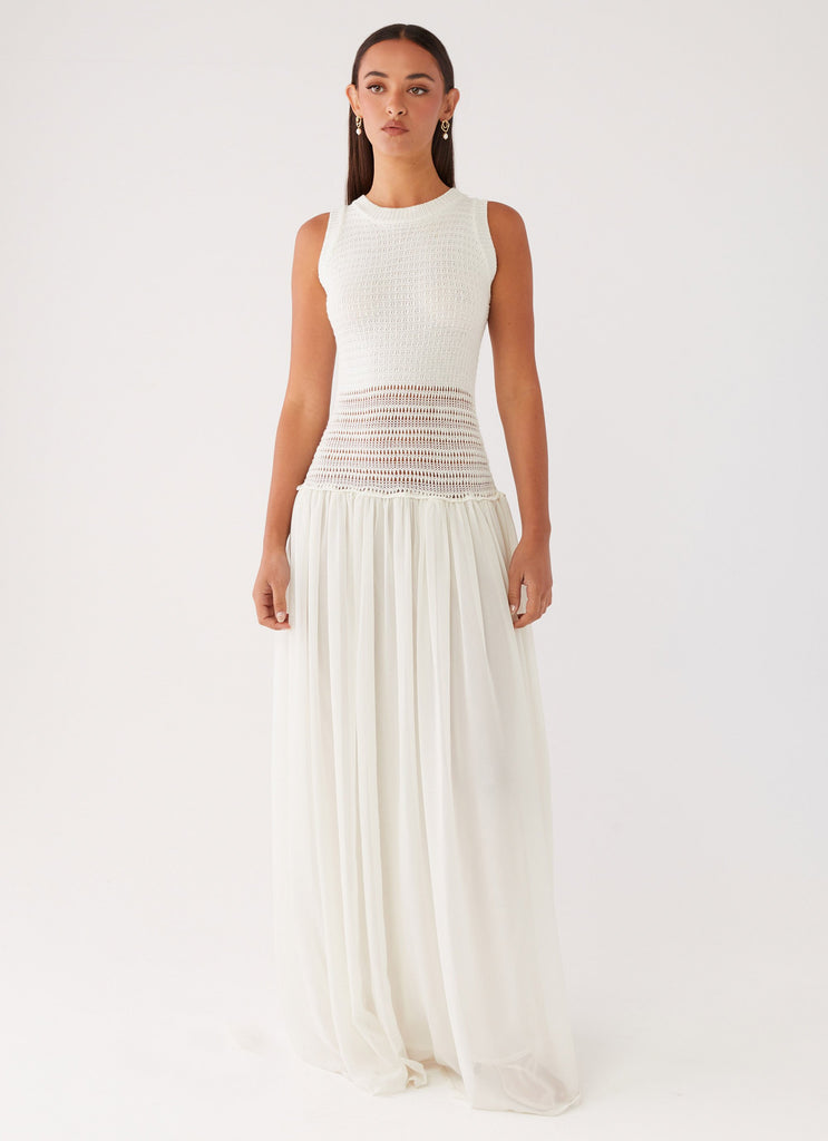 Off Grid Crochet Maxi Dress - White