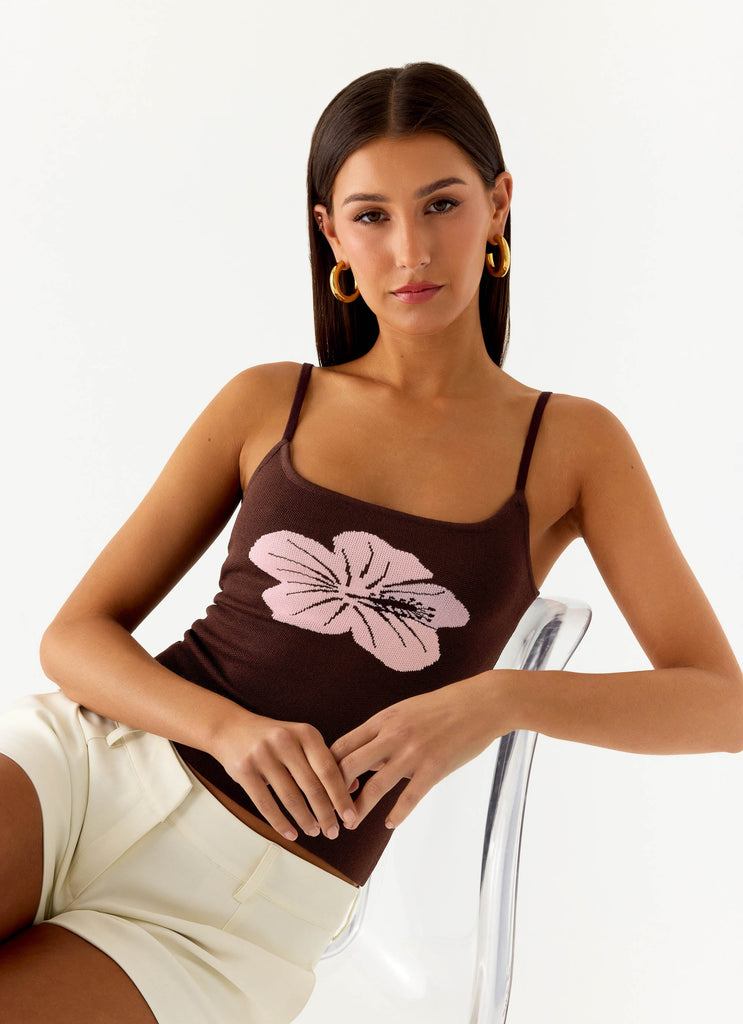 Ofira Knit Tank Top - Espresso Meadow