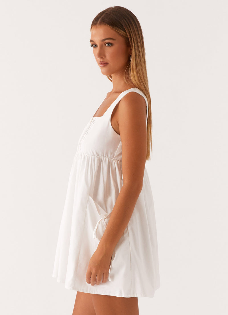 Ottoline Babydoll Mini Dress - White